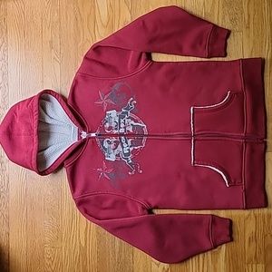 Size 10/12 kid zip-up sherpa lined sweatshirt